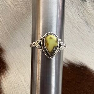 ❤️ Palomino Variscite 925 Navajo Southwestern Sterling Silver Ring Size 8.5